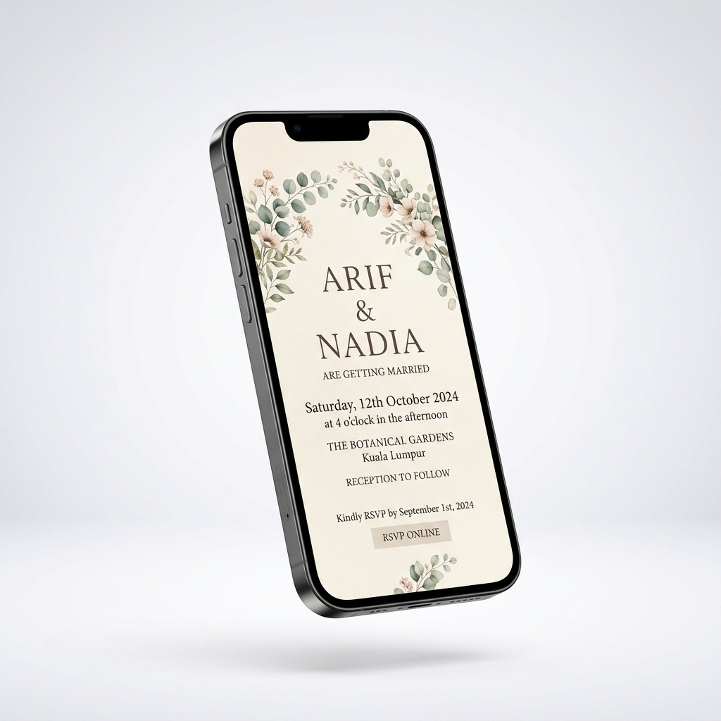 Preview undangan digital Rasatama di smartphone