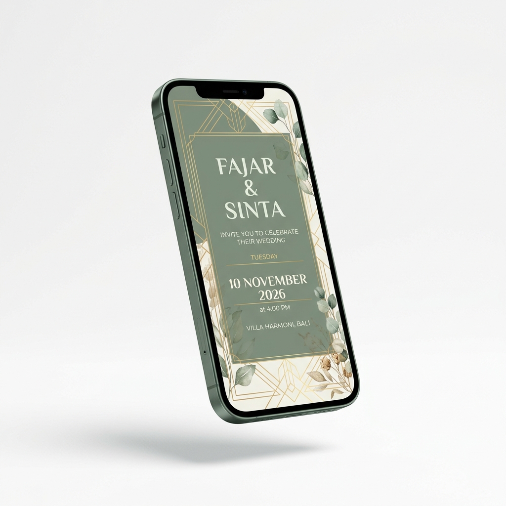 Template Modern Sage — Undangan digital modern dengan tema hijau sage